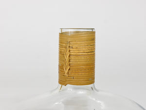 Carl Aubock Vase or Decanter with Wicker Top, Midcentury, Austria, 1950s