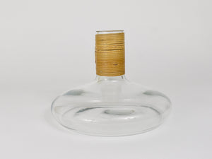 Carl Aubock Vase or Decanter with Wicker Top, Midcentury, Austria, 1950s