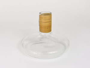 Carl Aubock Vase or Decanter with Wicker Top, Midcentury, Austria, 1950s