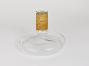 Carl Aubock Vase or Decanter with Wicker Top, Midcentury, Austria, 1950s