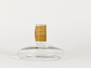 Carl Aubock Vase or Decanter with Wicker Top, Midcentury, Austria, 1950s