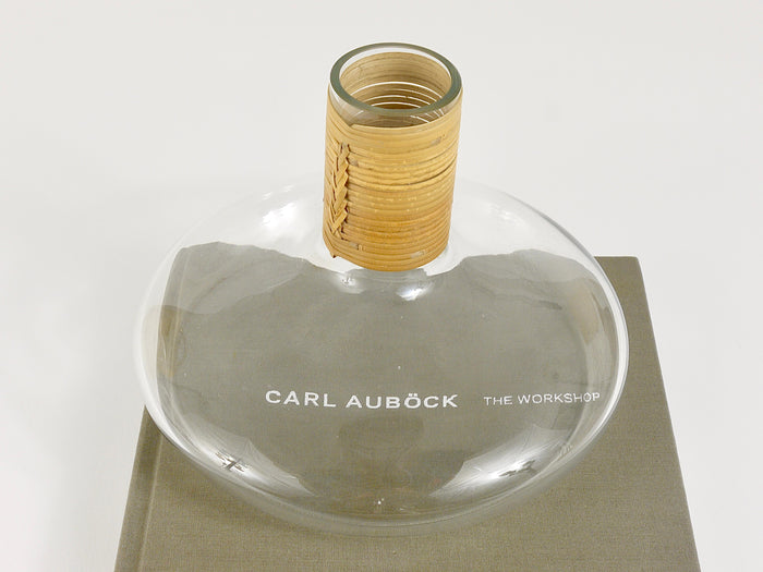 Carl Aubock Vase or Decanter with Wicker Top, Midcentury, Austria, 1950s