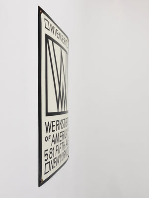 Rare enseigne publicitaire émaillée Wiener Werkstätte of America Inc New York