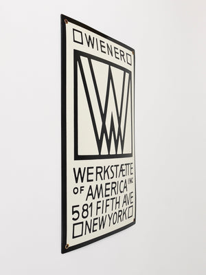 Rare enseigne publicitaire émaillée Wiener Werkstätte of America Inc New York