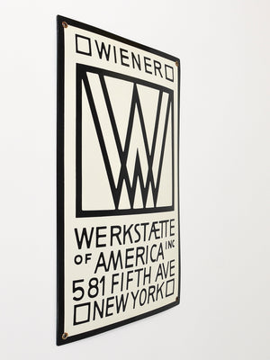 Rare enseigne publicitaire émaillée Wiener Werkstätte of America Inc New York