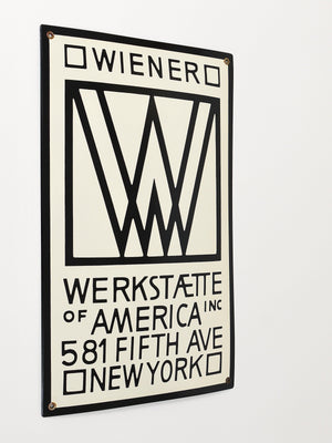 Rare enseigne publicitaire émaillée Wiener Werkstätte of America Inc New York