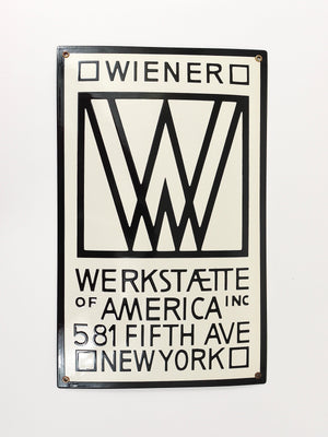 Rare enseigne publicitaire émaillée Wiener Werkstätte of America Inc New York