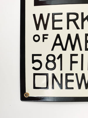 Rare enseigne publicitaire émaillée Wiener Werkstätte of America Inc New York