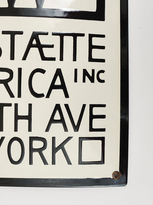 Rare enseigne publicitaire émaillée Wiener Werkstätte of America Inc New York