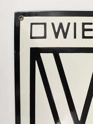 Rare enseigne publicitaire émaillée Wiener Werkstätte of America Inc New York