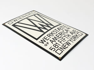 Rare enseigne publicitaire émaillée Wiener Werkstätte of America Inc New York
