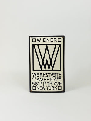Rare enseigne publicitaire émaillée Wiener Werkstätte of America Inc New York