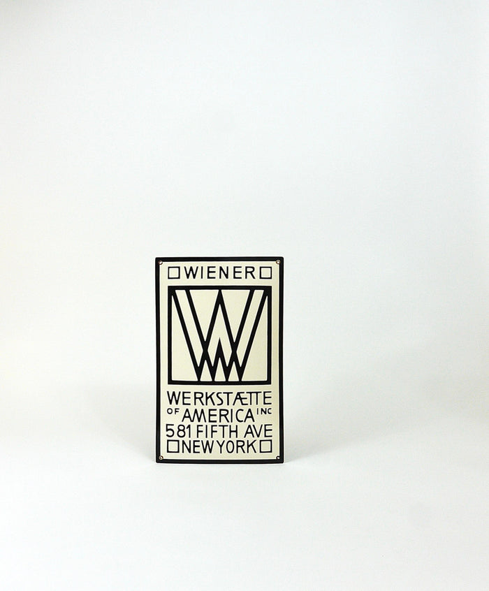 Rare Wiener Werkstätte of America Inc New York Enameled Advertising Sign