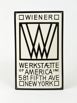Rare enseigne publicitaire émaillée Wiener Werkstätte of America Inc New York