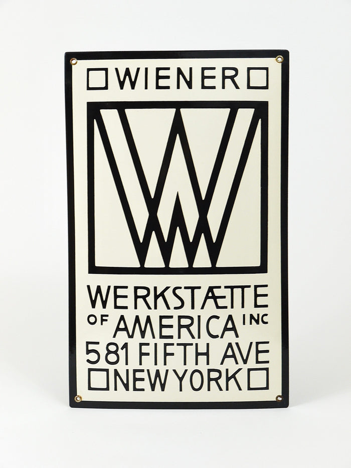 Rare Wiener Werkstätte of America Inc New York Enameled Advertising Sign