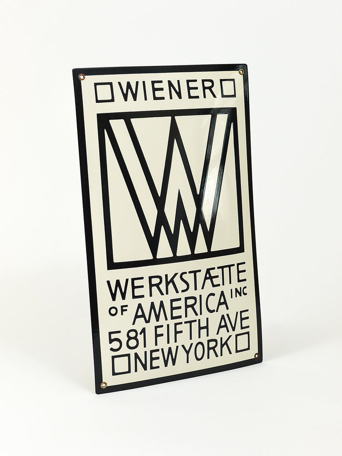 Rare Wiener Werkstätte of America Inc New York Enameled Advertising Sign