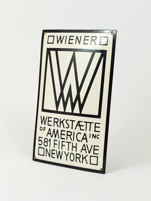 Rare enseigne publicitaire émaillée Wiener Werkstätte of America Inc New York