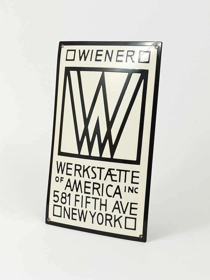 Rare Wiener Werkstätte of America Inc New York Enameled Advertising Sign