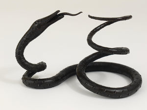 Sculpture de serpent en fer forgé à la main, dans le style d'Edgar Brandt, Autriche, années 1920