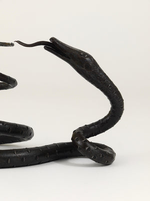 Sculpture de serpent en fer forgé à la main, dans le style d'Edgar Brandt, Autriche, années 1920