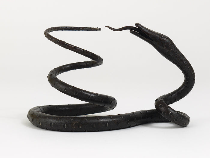 Edgar Brandt Style Hand Forged Iron Snake or Serpent Sculpture, Austria, 1920s