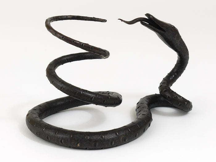 Edgar Brandt Style Hand Forged Iron Snake or Serpent Sculpture, Austria, 1920s