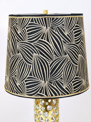 Rupert Nikoll Midcentury Brass Tube Bubble Glass Table Lamp, Austria, 1950s