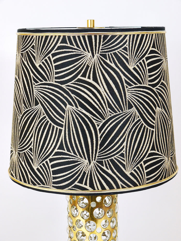 Rupert Nikoll Midcentury Brass Tube Bubble Glass Table Lamp, Austria, 1950s