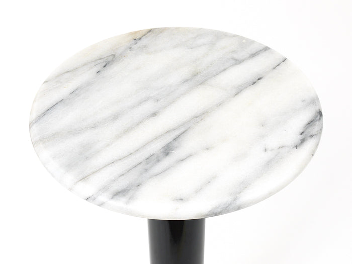 Postmodern White Carrara Marble Flower Stand Pedestal Table, Italy, 1980s