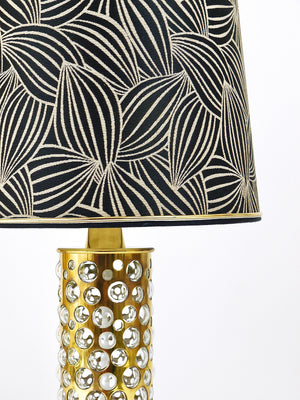 Rupert Nikoll Midcentury Brass Tube Bubble Glass Table Lamp, Austria, 1950s