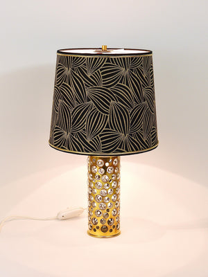 Rupert Nikoll Midcentury Brass Tube Bubble Glass Table Lamp, Austria, 1950s