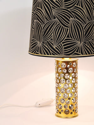 Rupert Nikoll Midcentury Brass Tube Bubble Glass Table Lamp, Austria, 1950s