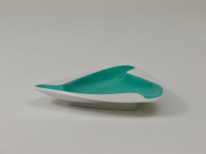 Augarten Vienna Turquoise Midcentury Fine Porcelaine Ashtray, Austria, 1950s