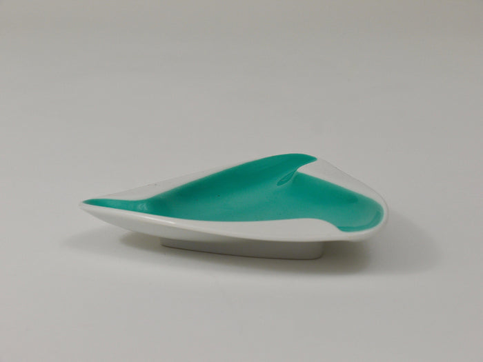 Augarten Vienna Turquoise Midcentury Fine Porcelaine Ashtray, Austria, 1950s