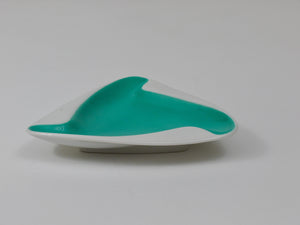 Augarten Vienna Turquoise Midcentury Fine Porcelaine Ashtray, Austria, 1950s