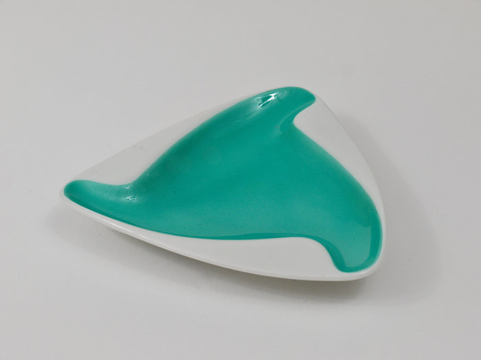 Augarten Vienna Turquoise Midcentury Fine Porcelaine Ashtray, Austria, 1950s