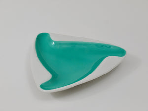 Augarten Vienna Turquoise Midcentury Fine Porcelaine Ashtray, Austria, 1950s