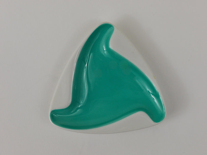 Augarten Vienna Turquoise Midcentury Fine Porcelaine Ashtray, Austria, 1950s