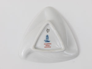 Augarten Vienna Turquoise Midcentury Fine Porcelaine Ashtray, Austria, 1950s