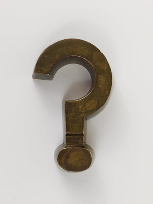 Question Mark Midcentury "?" Paperweight, Solid Brass, Austria, 1970s