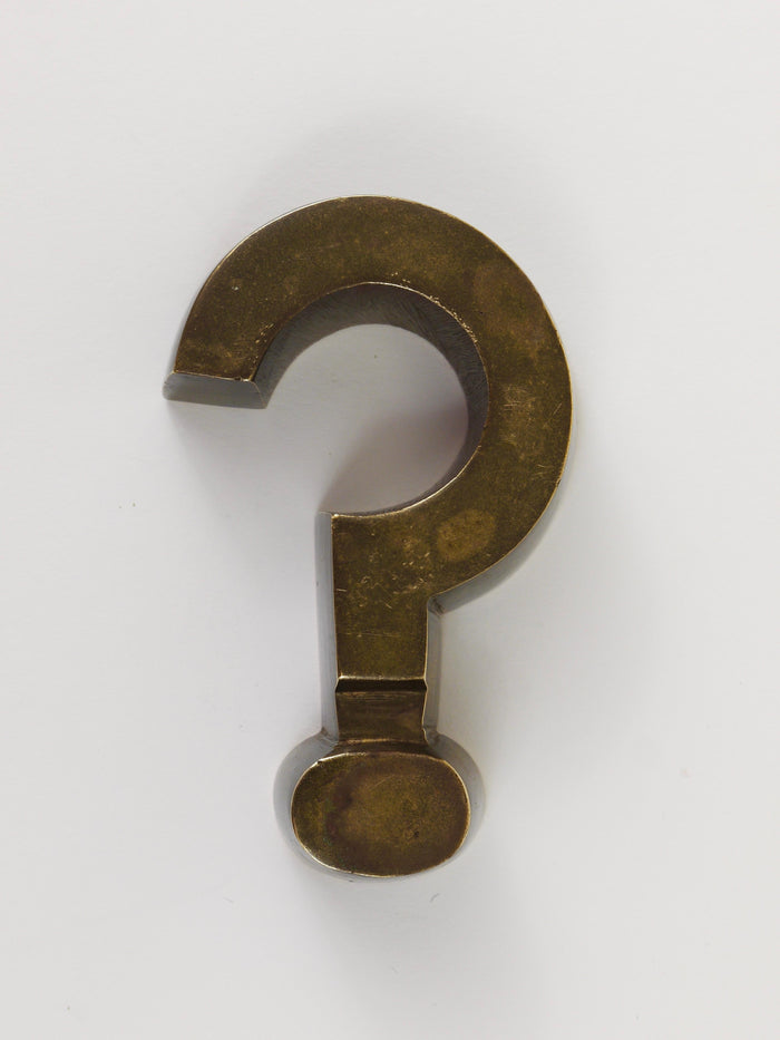 Question Mark Midcentury "?" Paperweight, Solid Brass, Austria, 1970s