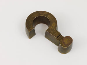 Question Mark Midcentury "?" Paperweight, Solid Brass, Austria, 1970s