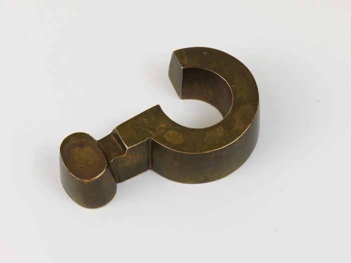 Question Mark Midcentury "?" Paperweight, Solid Brass, Austria, 1970s