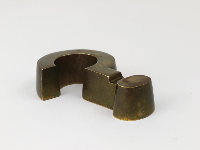 Question Mark Midcentury "?" Paperweight, Solid Brass, Austria, 1970s