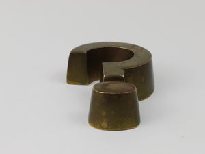 Question Mark Midcentury "?" Paperweight, Solid Brass, Austria, 1970s