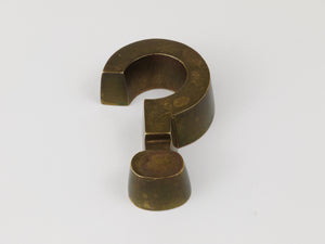 Question Mark Midcentury "?" Paperweight, Solid Brass, Austria, 1970s
