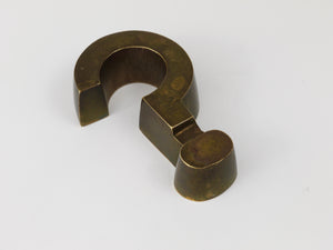 Question Mark Midcentury "?" Paperweight, Solid Brass, Austria, 1970s