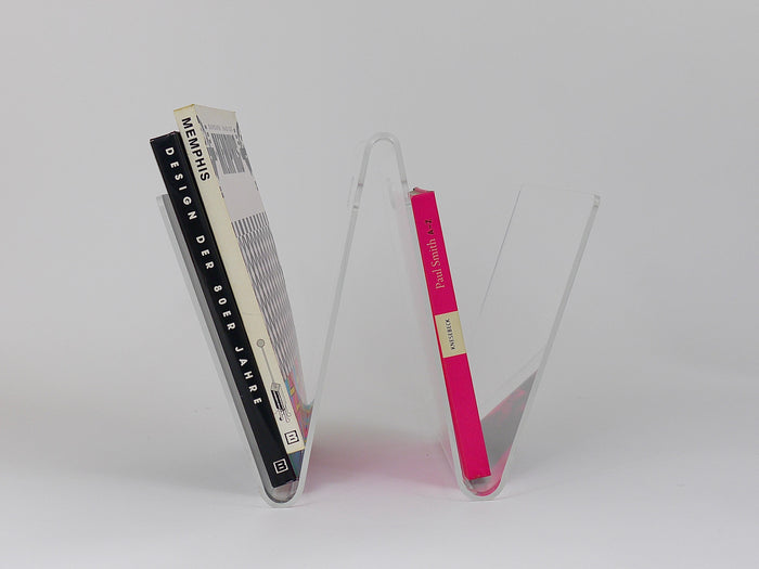 Postmodern Lucite ZigZag News Rack Magazine Stand, Italy, 1980s