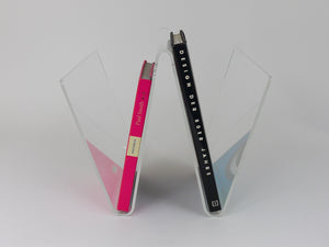 Postmodern Lucite ZigZag News Rack Magazine Stand, Italy, 1980s