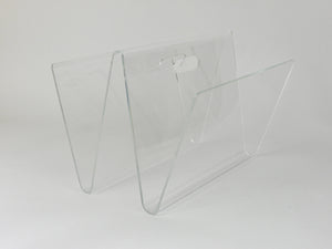 Postmodern Lucite ZigZag News Rack Magazine Stand, Italy, 1980s
